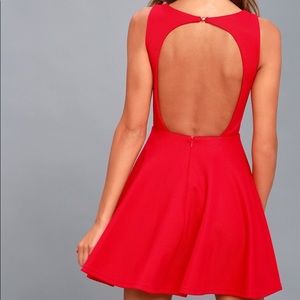 Lulus Gal About Town Red Skater Dress